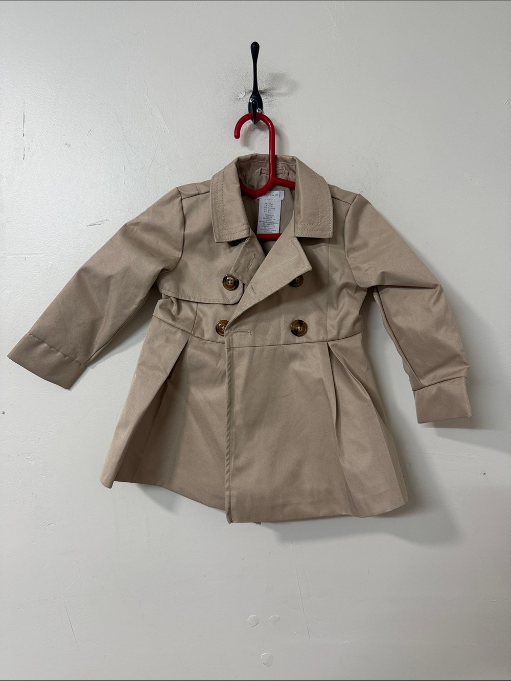 Tahari Girls Beige Double-Breasted Trench Coat
